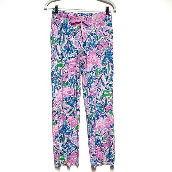 Lilly Pulitzer PJ Knit Bottom Gecko Green Tiger Sunrise size S - Picture 3 of 6
